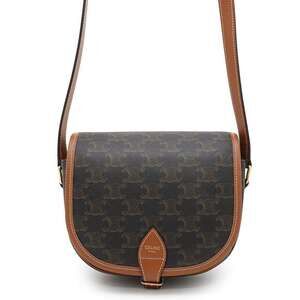 Celine Folco Triomphe Shoulder Bag Brown